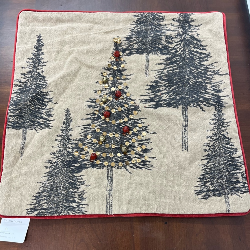 Pottery Barn Tannen Embellished Tree Pillow Cover